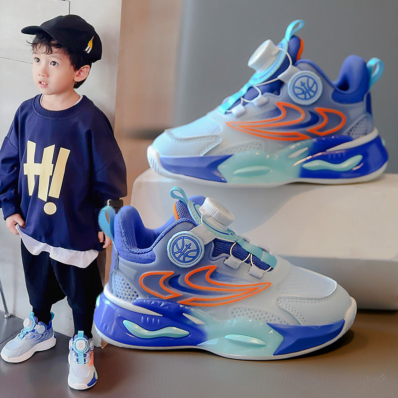 Boys' athletic shoes -  spring/autumn new collection - kids' basketball shoes with rotating buckle - boys' running shoes - girls' chunky sneakers