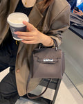 First layer cowhide kelly bag 2024 cross-border new arrival women's bag fashioneasiest for matchretro bag shoulder crossbody genuine leather bag