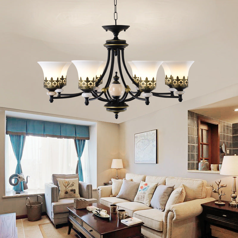 American country lamp, living room lamp, atmospheric bedroom, warm wrought iron lamps, creative retro dining room ceiling art chandelier