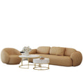 Small apartment living room double sofa, minimalist three-seater straight-row sofa for reception areas and office break rooms, including table and chairs