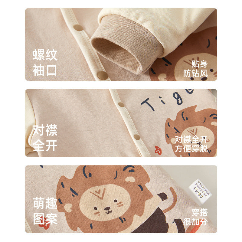 Babycare newborn baby pure cotton double-layer cardigan, korean style autumn outwear, autumn/spring children's clothing