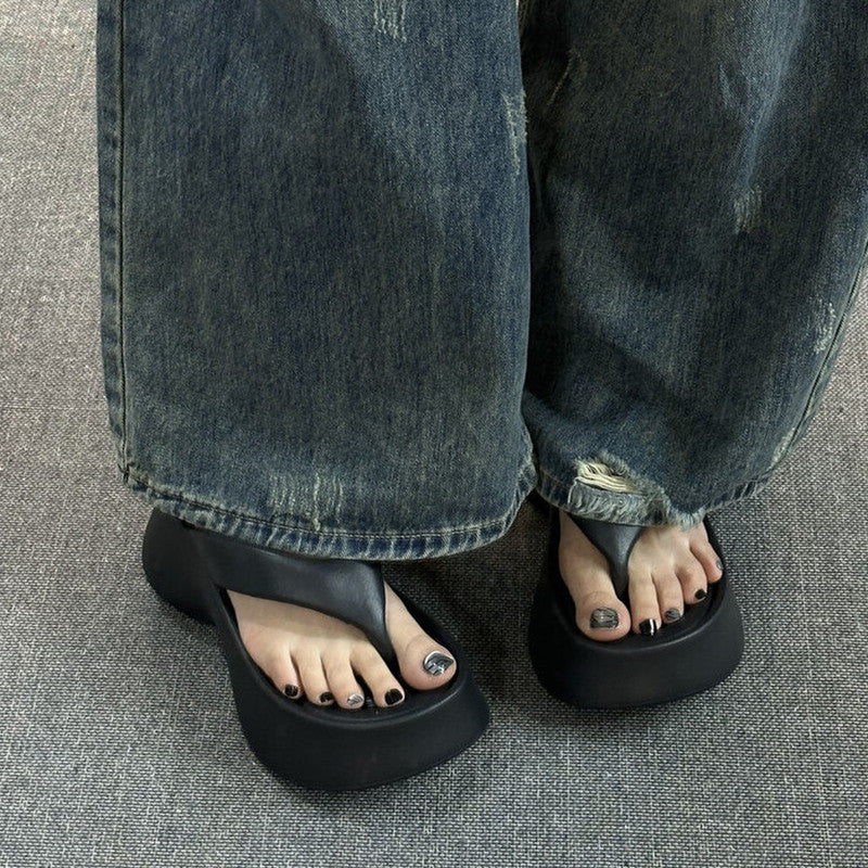 Eva thick-soled flip-flops for women, 2026 new arrival, popular thick-soled height-increasing non-slip fashionable minimalist flip-flops for women