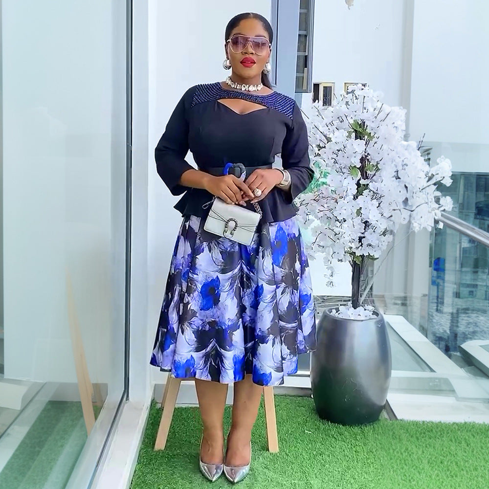 African  women's plus size cross-border fashion print dress - new  collection for us & european