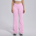 seamless micro-flared wide-leg cross-waist hip-lifting and abdominal-controlling high-elastic flared pants sports running fitness yoga wear for women