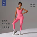 European and american cross-border fake two-piece suspender yoga suit one-piece sexy back lifting butt fitness jumpsuit women dlt015