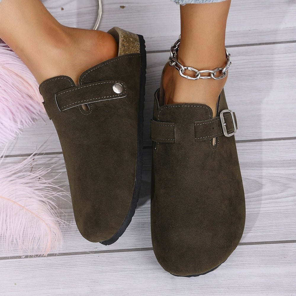 Plus size women's cork bottom slippers export baotou half-slippers birkenstock shoes 35-48 sizes shipped according to customer plan