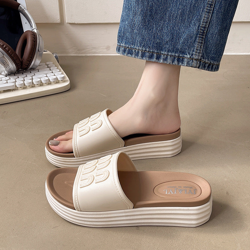 Women's flat slippers for summer 2025: new, high-end, soft-soled, retro-style, exquisite one-strap mules for outdoor wear