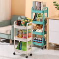 Kitchen storage rack organizer with wheels - multi-tier rolling cart for home use - mobile storage shelf