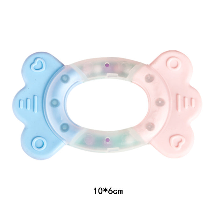 Cross-border  export baby hand rattle toy can bite tooth glue grinding teeth 0-1 year old early education puzzle hand ball