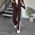fashion color block two-piece set for women: autumn casual activewear collection - perfect for us & european cross-border e-commerce (, )