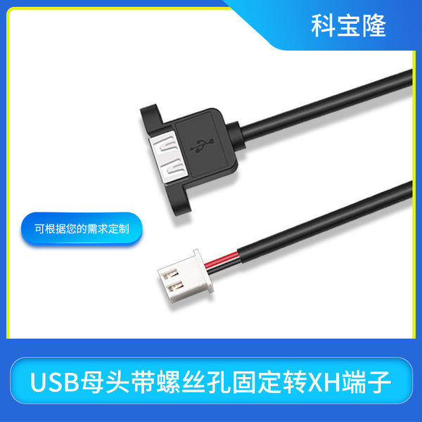 Customized wiring harness manufacturers wholesale USB female head with screw hole to XH terminal line 2464-22 connection wiring harness expansion