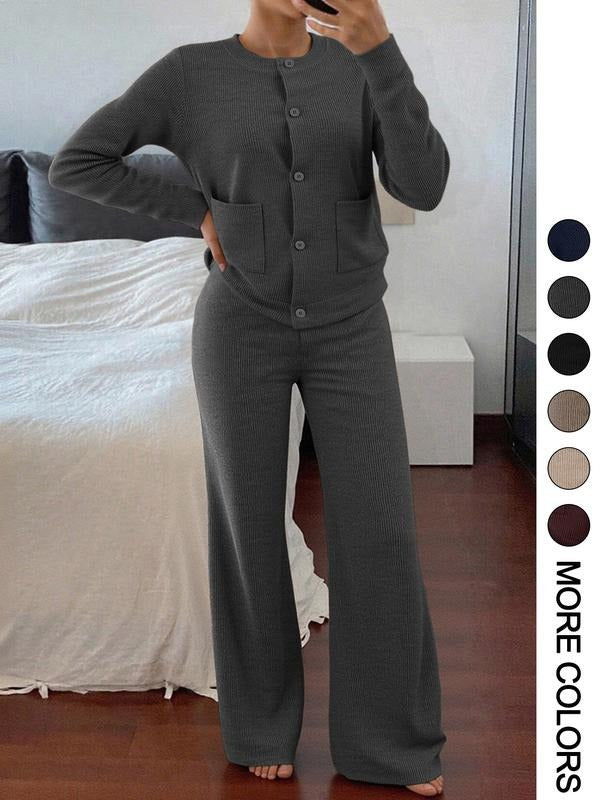 fashionfashionelegantknittingcardigansuitfemalefall and winternew arrivallazy stylecasualsweaterloose pants two