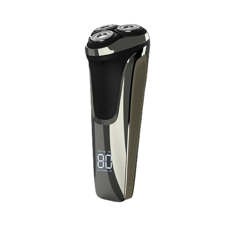 375 electric shaver - floating 4d triple-blade razor, fully washable, rechargeable men's shaver with digital display