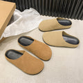 Comfortable casual shoes thick sole toe-cap half slippers easiest for match birkenstock shoes loafers fall and winteroutwear soft sole flats women's shoes