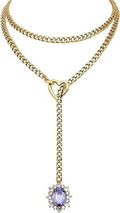 Gold chain purple zircon