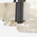 Reproduction vintage alabaster lang three-light chandelier - claw-shaped marble ceiling lamp for villas and living rooms