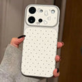 Cartoon polka dot bunny stand compatible iphone 17 case, iphone 16 drop-proof electroplated corning glass case 15