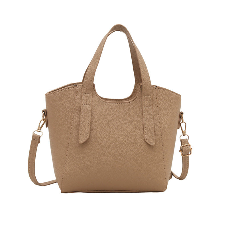 Simple and versatile portable bucket bag women's Korean version ins fashionable and simple shoulder bag 2025 new casual messenger bag
