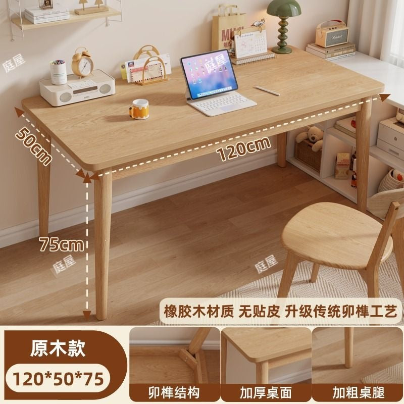 Solid rubberwood desk - home office desk, workstation, study writing desk, computer desk, bedroom study table