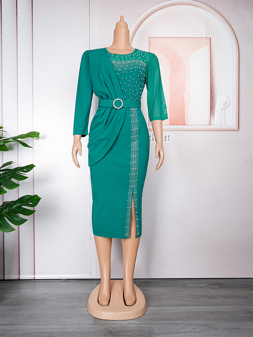 New arrival   cross-border export lace patchwork dress african women's plus size midi skirt finished