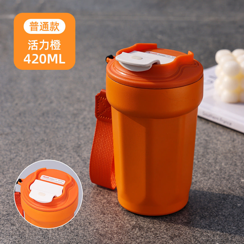Export stainless steel insulated coffee cup for home office business gift water cup octagonal diamond coke cup