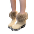 export snow boots: new winter collection - comfortable, sporty, casual cotton boots with platform wedge heel, thick sole, and fleece lining for women