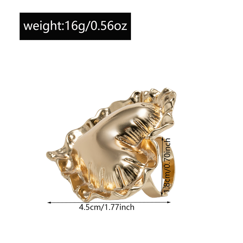 Wholesale heart-shaped rings: european & american cross-border vintage jewelry, statement pieces with a high-end feel, ruffled lace trim, adjustable open band rings