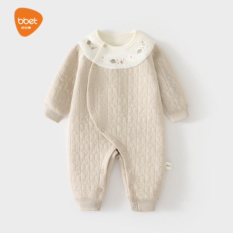 Babibele baby heattech one-piece baby boneless haki newborn three-layer quilted romper kids jumpsuit