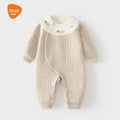 Babibele baby heattech one-piece baby boneless haki newborn three-layer quilted romper kids jumpsuit