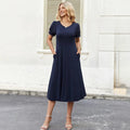 spring/summer cross-border fashion: european & american  style - flowy, casual, bubble short sleeve flared hem dress