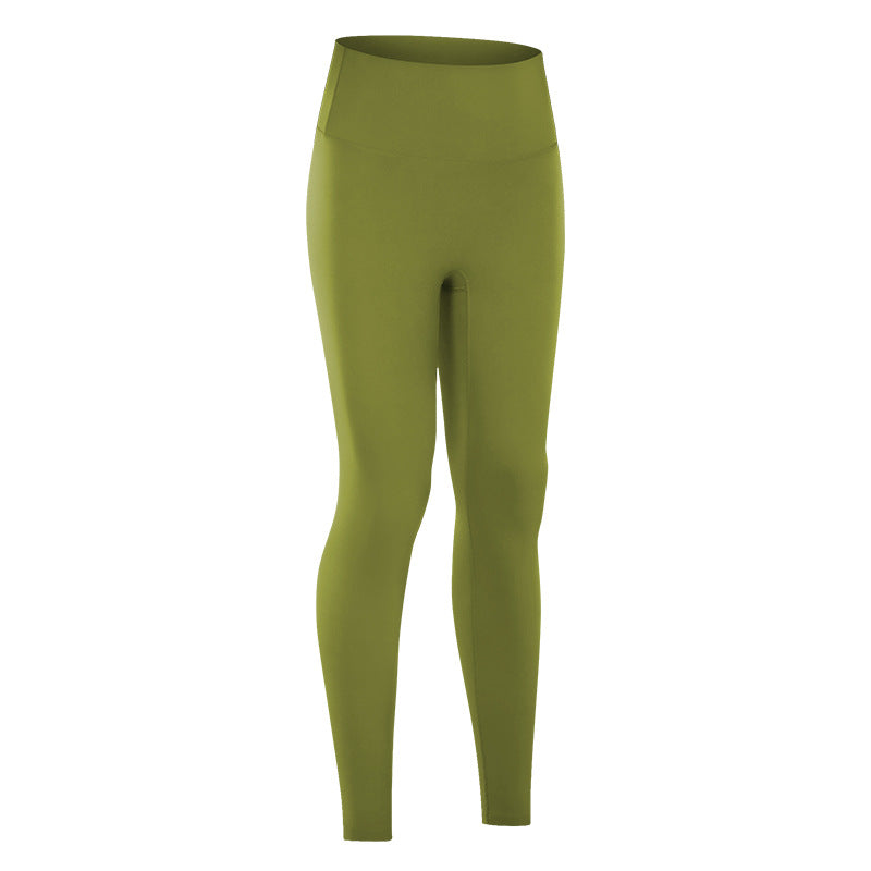 Dianqian new arrival nude fitness pants women's no embarrassing line high waist sports hip lifting stretch yoga pants d19108-2