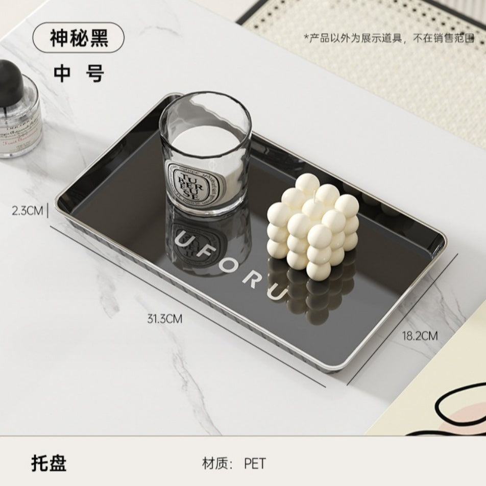 Tea tray tray rectangular for home living room tea tray 2025new arrival tray accessible luxury high-end guesthouse tray hotel