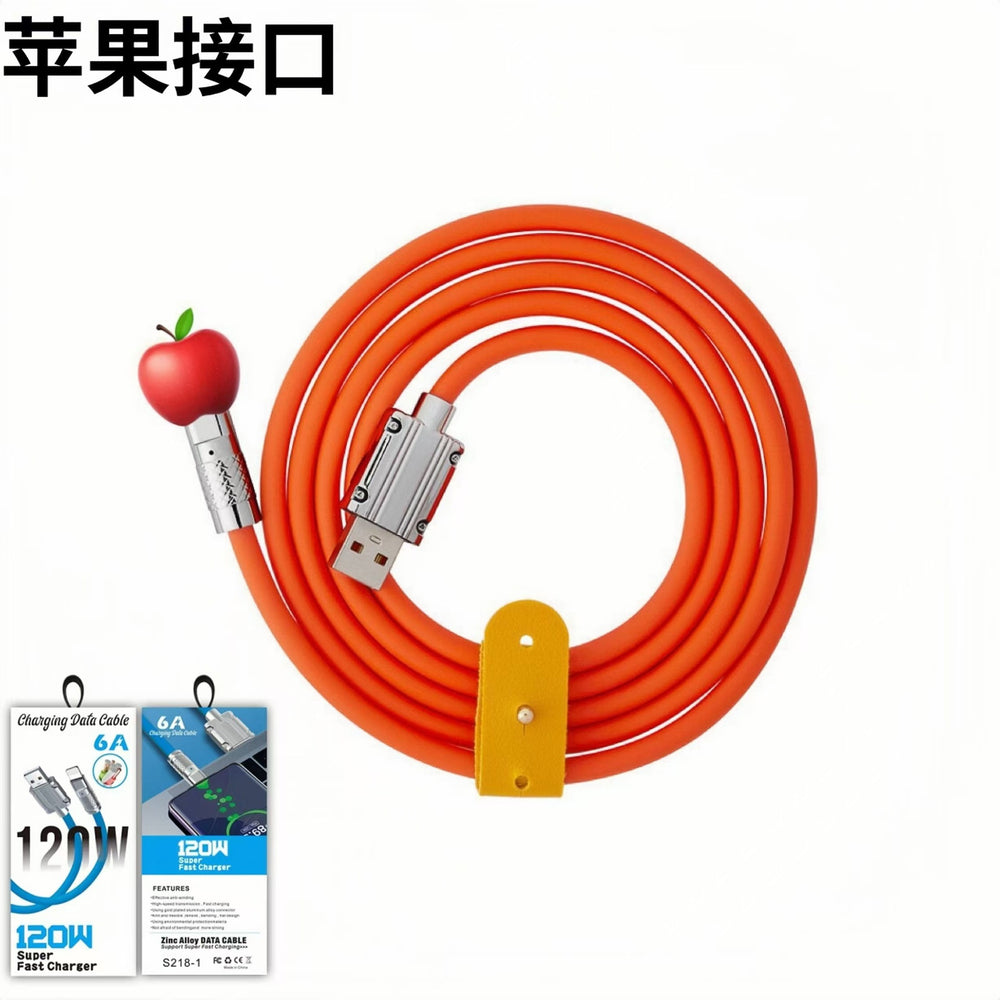 3-in-1 data cable, 120w supercharge cable, compatible with apple, huawei, and android phones, 3-in-1 6a data cable