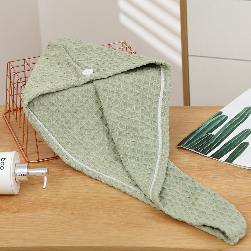 New arrival pineapple grids dry hair cap, thickened and absorbent, good women's headscarf towel, coral velvet shower cap