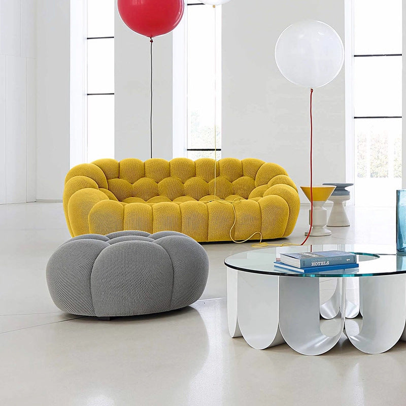 Modern minimalist bubble sofa - designer fabric, trending online, creative football art, curved sofa for home living room
