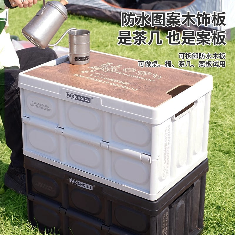 Outdoor camping folding storage box, clothes organizer, household storage container, picnic organizer, car trunk organizer