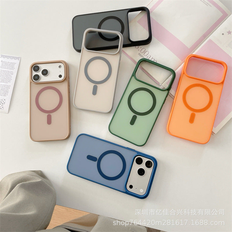 New skin-feeling contrasting color magnetic suction suitable for iphone17promax mobile phone case four-row mold apple 16 color