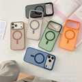 New skin-feeling contrasting color magnetic suction suitable for iphone17promax mobile phone case four-row mold apple 16 color