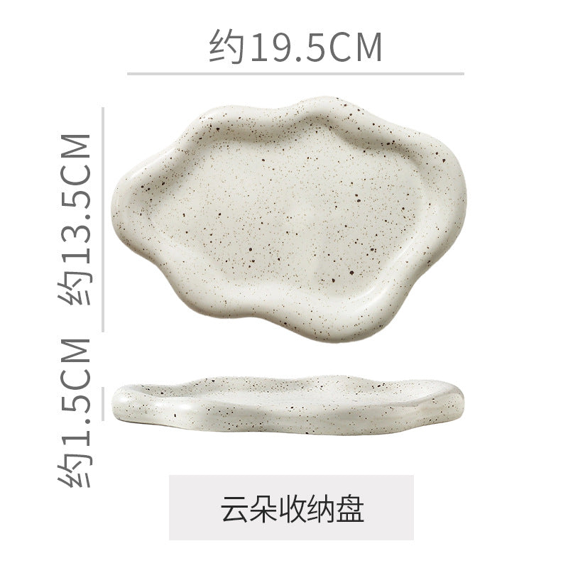 Byron ins electroplated silver tray photo props jewelry storage tray display tray accessible luxury ceramic jewelry ornaments