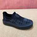 Spring breathable men's slip-on mesh shoes - lightweight, non-slip black mesh casual shoes for men