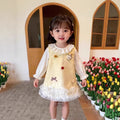 girls' chanel-inspired dress, spring collection, sweet princess sundress for kids, baby's first birthday dress, spring and autumn wear