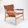 Natural wood dark brown leather