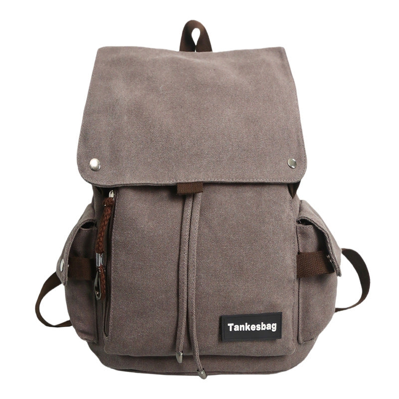 New backpack men's backpack canvas bag computer bag commuting large capacity rucksack travel bag college student schoolbag