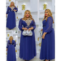 European and american export african plus size women's clothing    socialite sweet embroidered dress with belt
