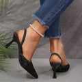 High heels for women 2026 spring and summer new arrivalfrench toe-cap half-slippers elegant pointed toe lace mesh stiletto slippers for women