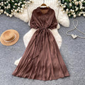 Light mature style single-breasted shirt short-sleeved dress for women summerk-style strap waist slimming lookelegant long skirt work clothing