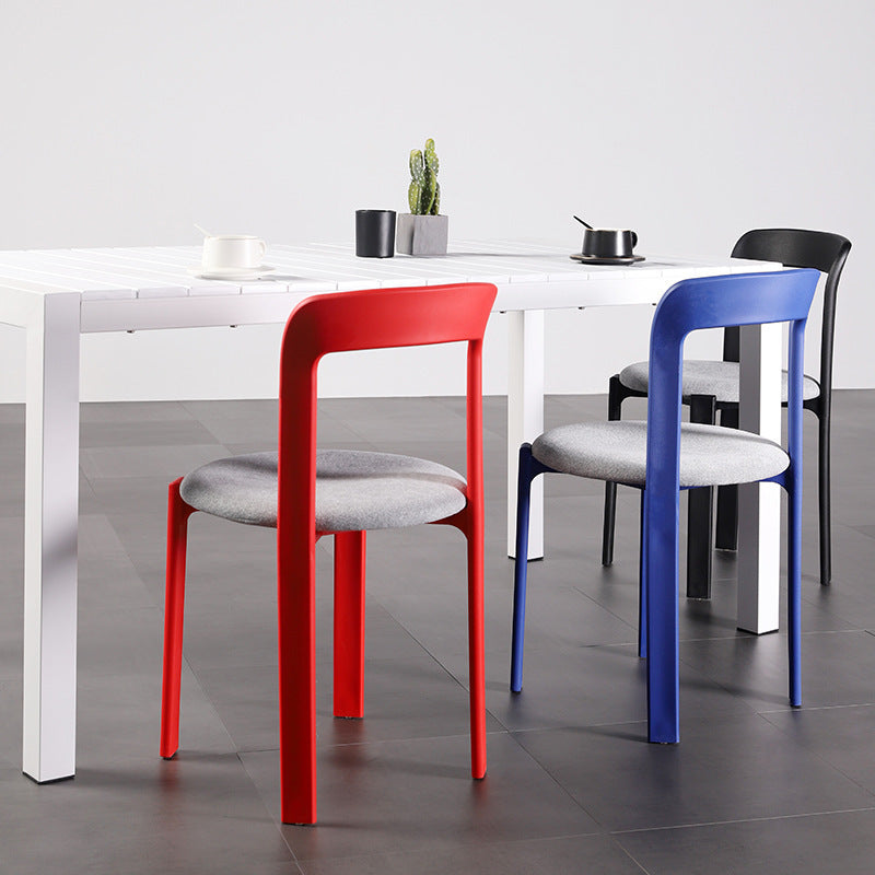 Nordic plastic chair - thickened, stackable dining chair for restaurants, cafes, indoor/outdoor use - dopamine backrest dining chair