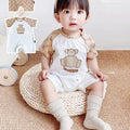 Summer style baby short-sleeve romper - trendy korean design for newborns - lightweight crawling suit