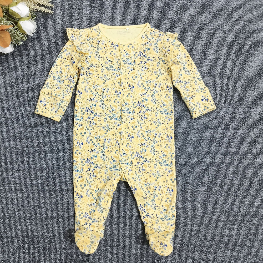 Next baby romper - all-season long sleeve bodysuit - newborn crawling suit - baby girl pajamas - floral print air conditioning suit - crawling suit