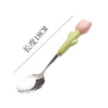 Simple 304 stainless steel kids knife, fork and spoon combination, high-looking spoon, tulip ceramic handle, steak knife